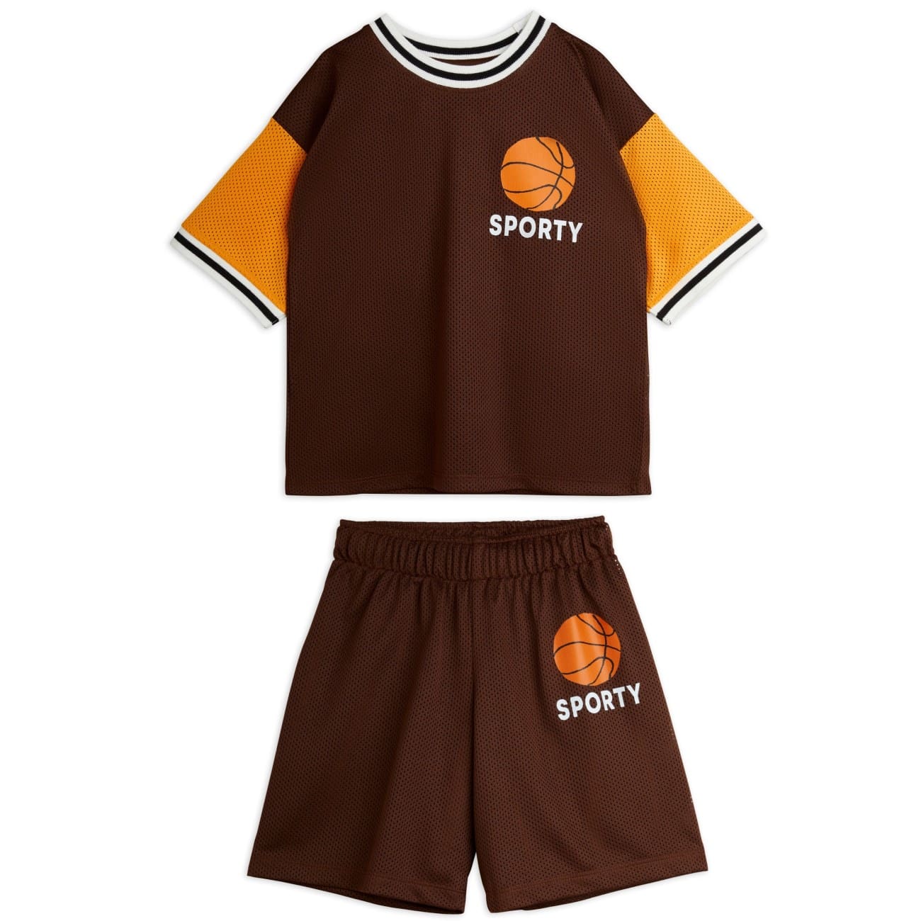 Basketball Mesh Tshirt & Shorts | Brown