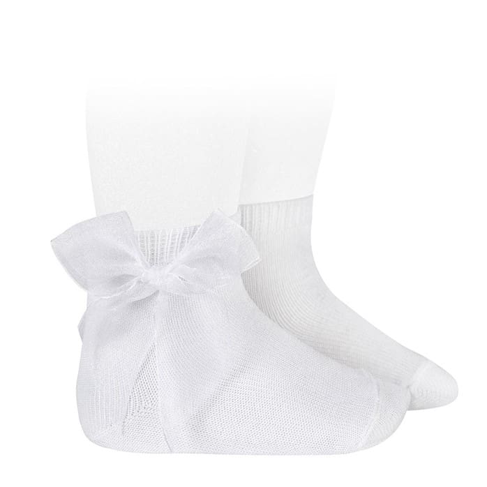 2439/4 Ceremony Short Socks W/ Organza Bow | White 200