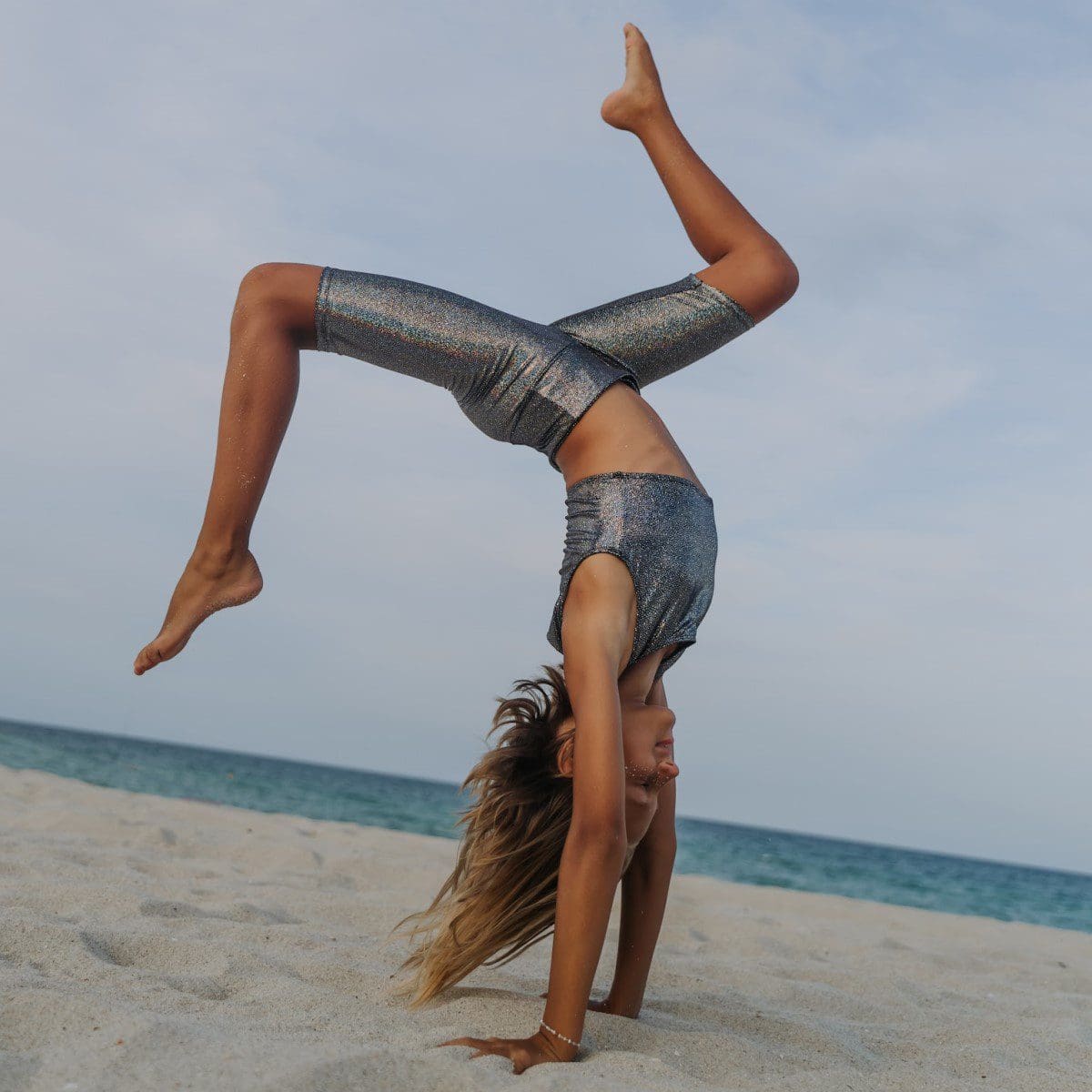 Biker Shorts & Top | Black Glitter