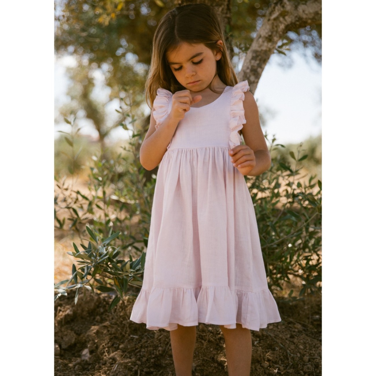 Danita Frill Dress Mauve Rose