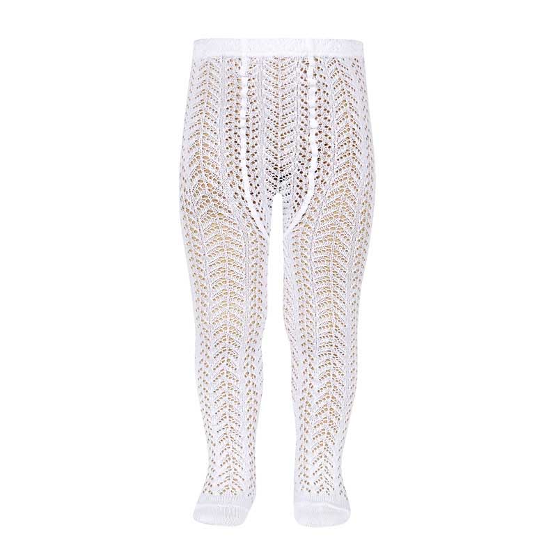 2529/1 Perle Cotton Openwork Tights | White 200