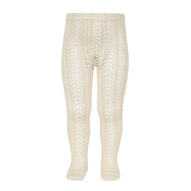 2529/1 Perle Cotton Openwork Tights | Linen 304
