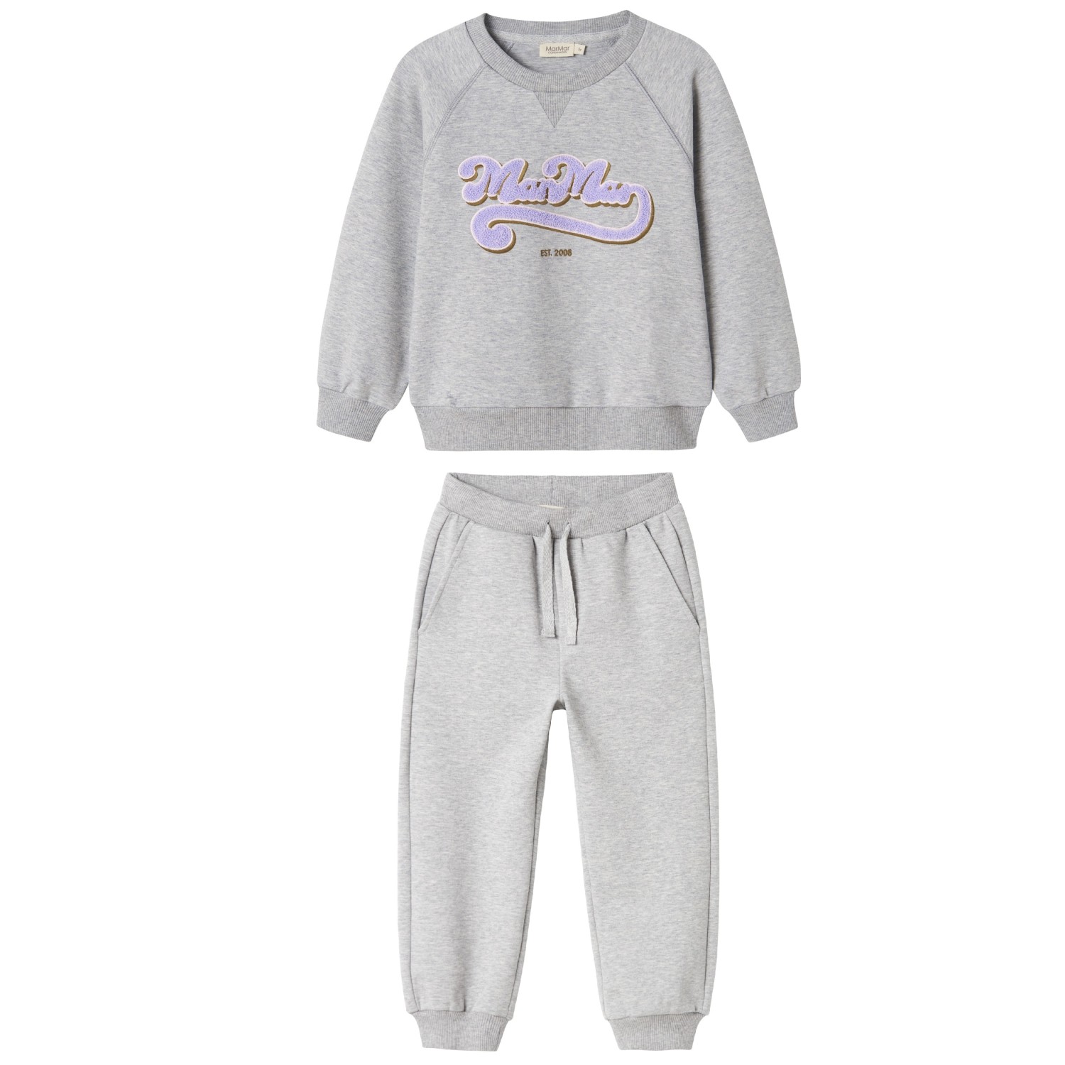 Theos Sweatshirt Lavender Logo & Pelon Pants Light Gray Melange