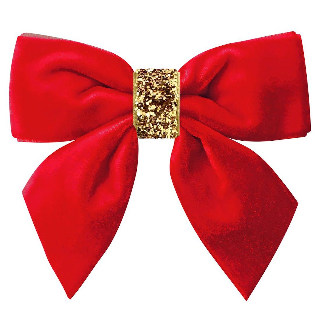 Velvet Bowtie Bow W/ Tails Aligator Clip | Scarlet/Gold