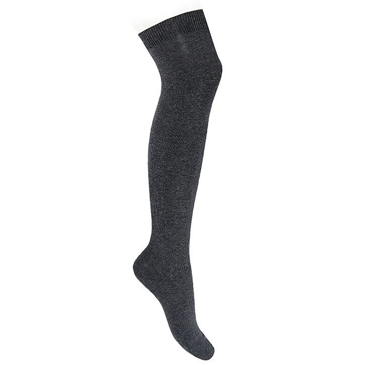 OVER THE KNEE Plain Stitch Socks | Anthracite (290)