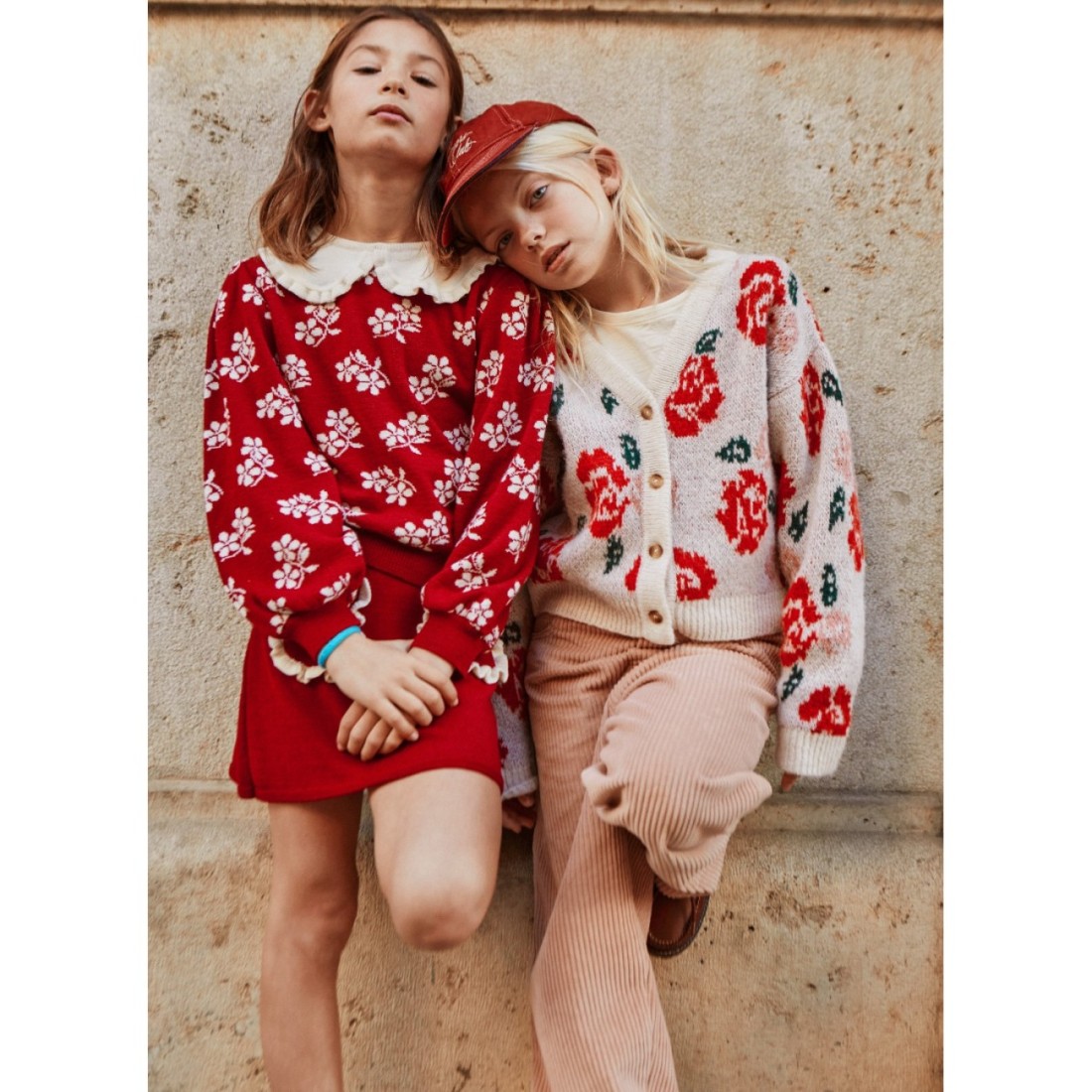 Lila Flower Sweater Rio red