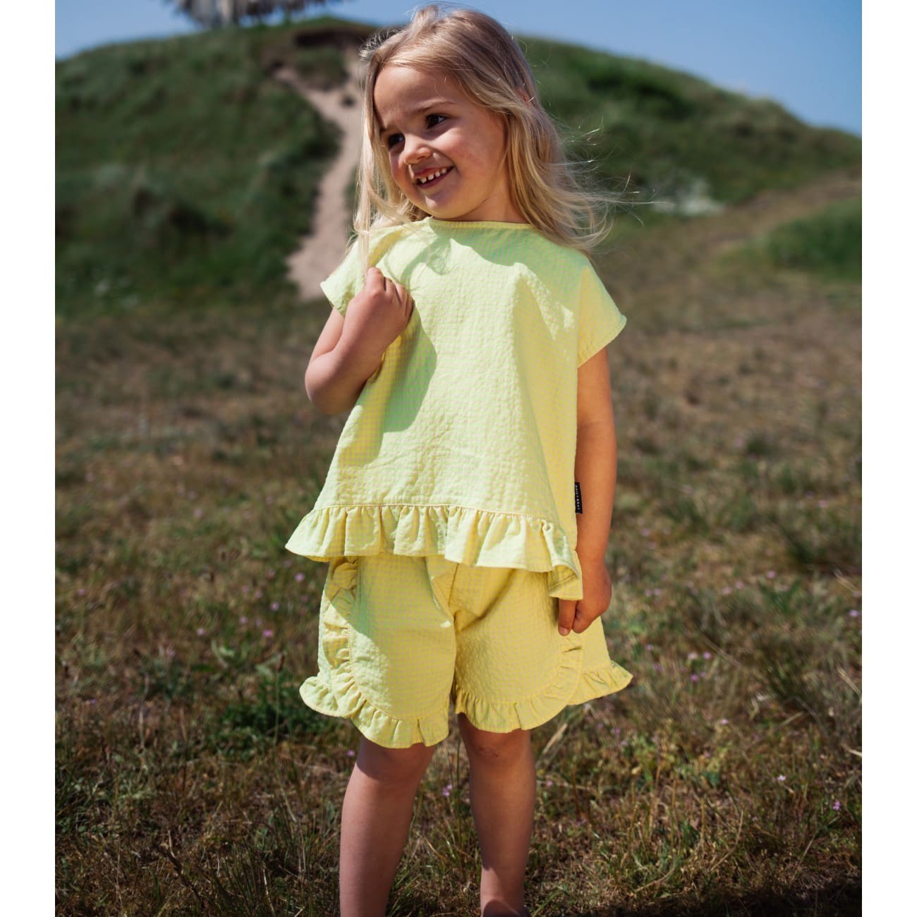 Chloe Checked Top Cozy Yellow