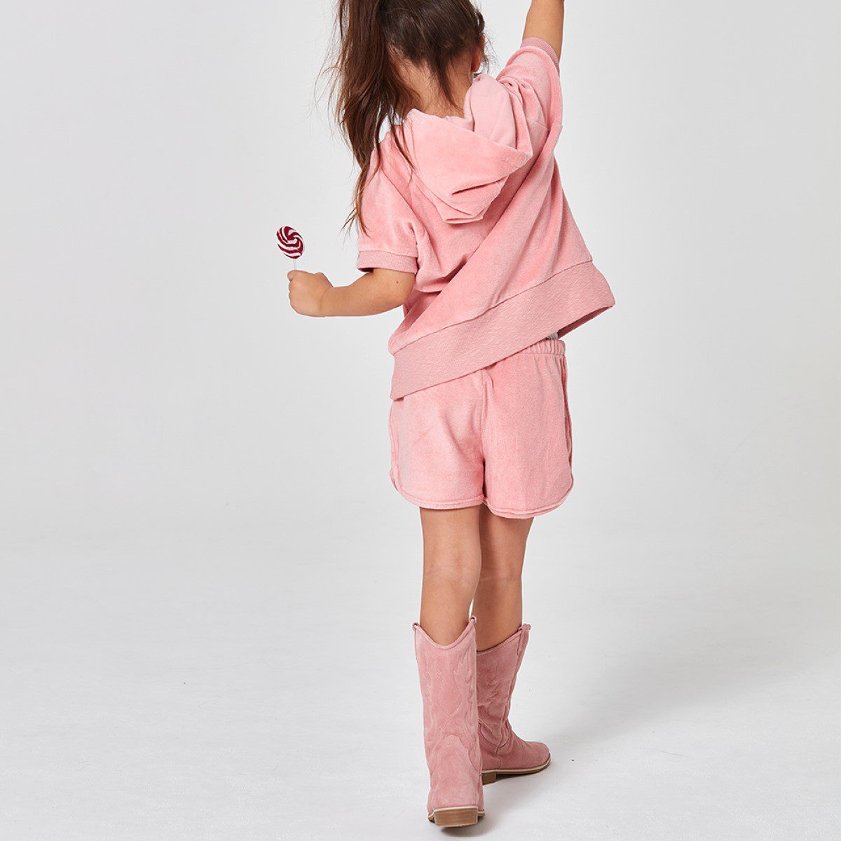 Terry Hooded Shirt & Shorts | Pink