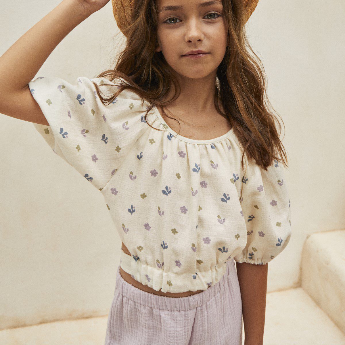 Adeline Muslin Flower Top & Elise Ruffle Pant | Set