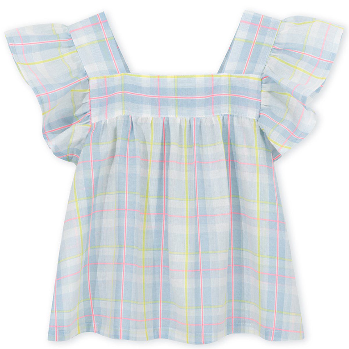 Neon Glow Ruffle Blouse