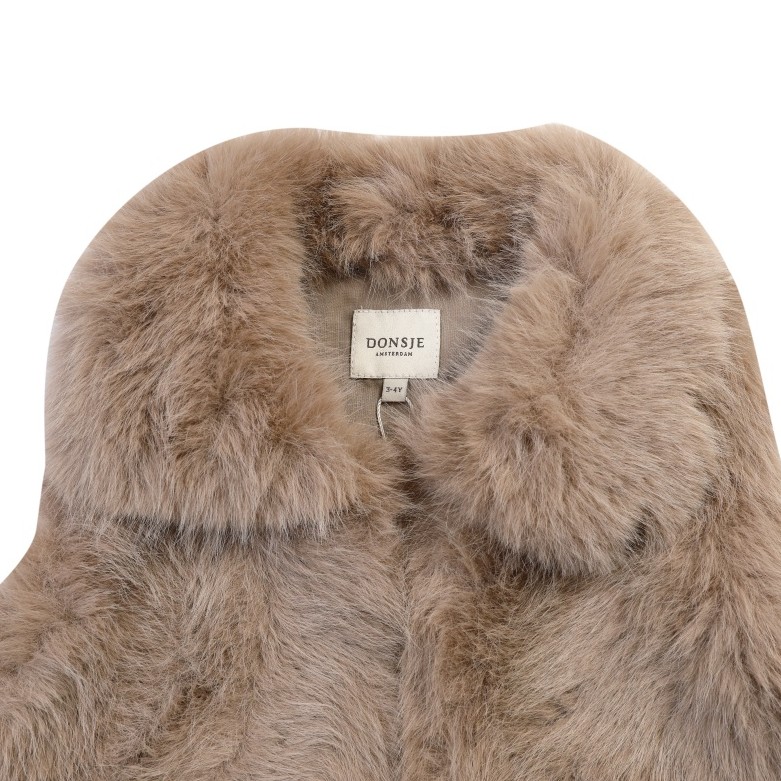 Roswita Gilet Taupe Teddy