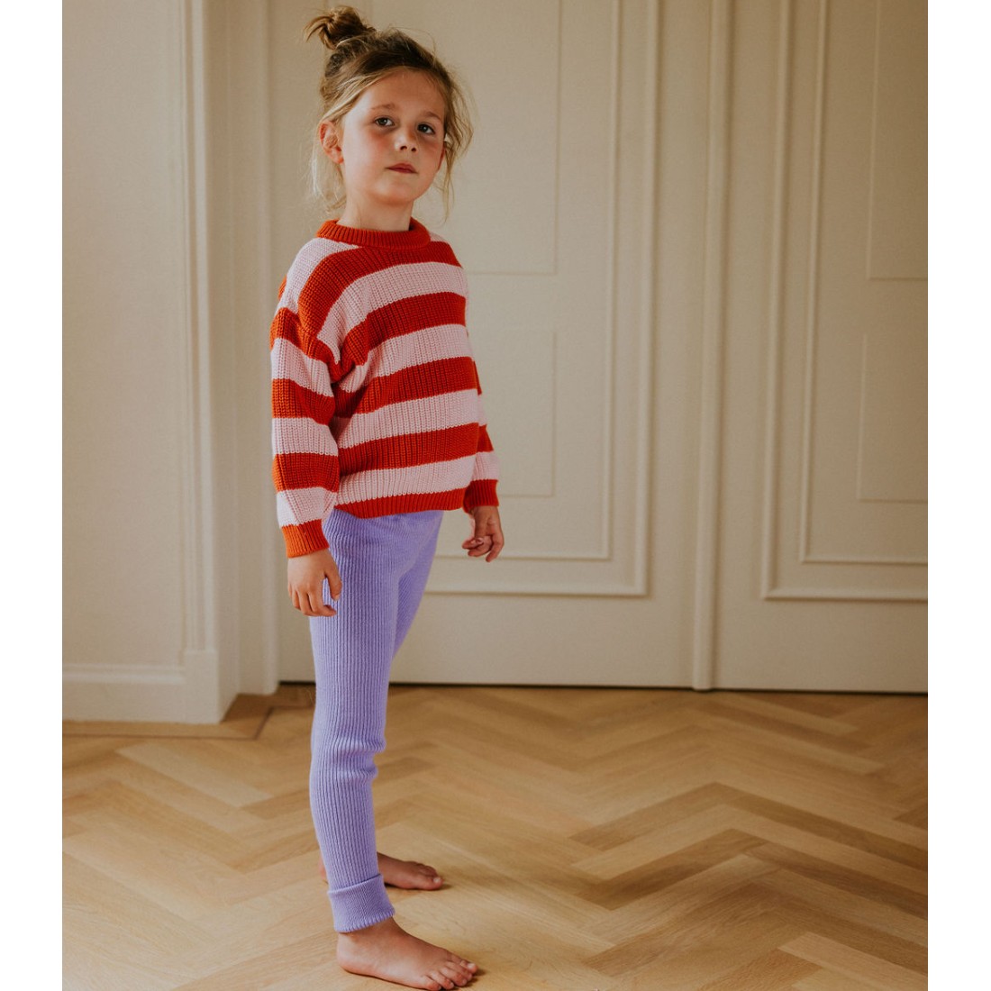 Knitted Leggings Fine Rib Lavender