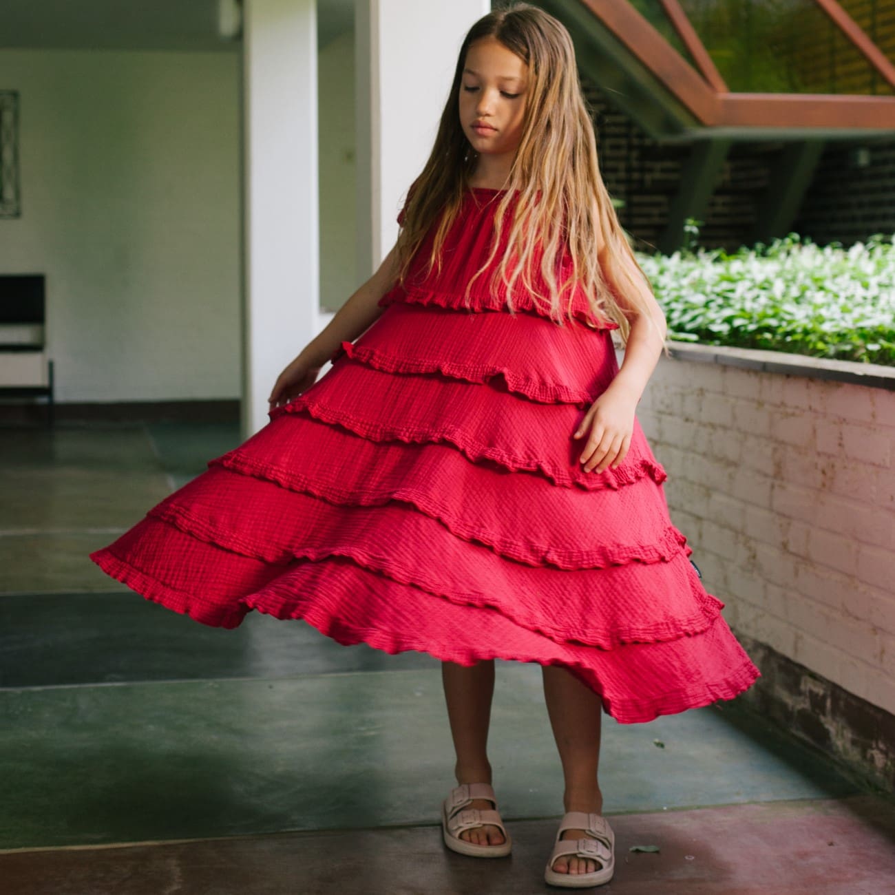 Ruffle Galore Dress Romance Red