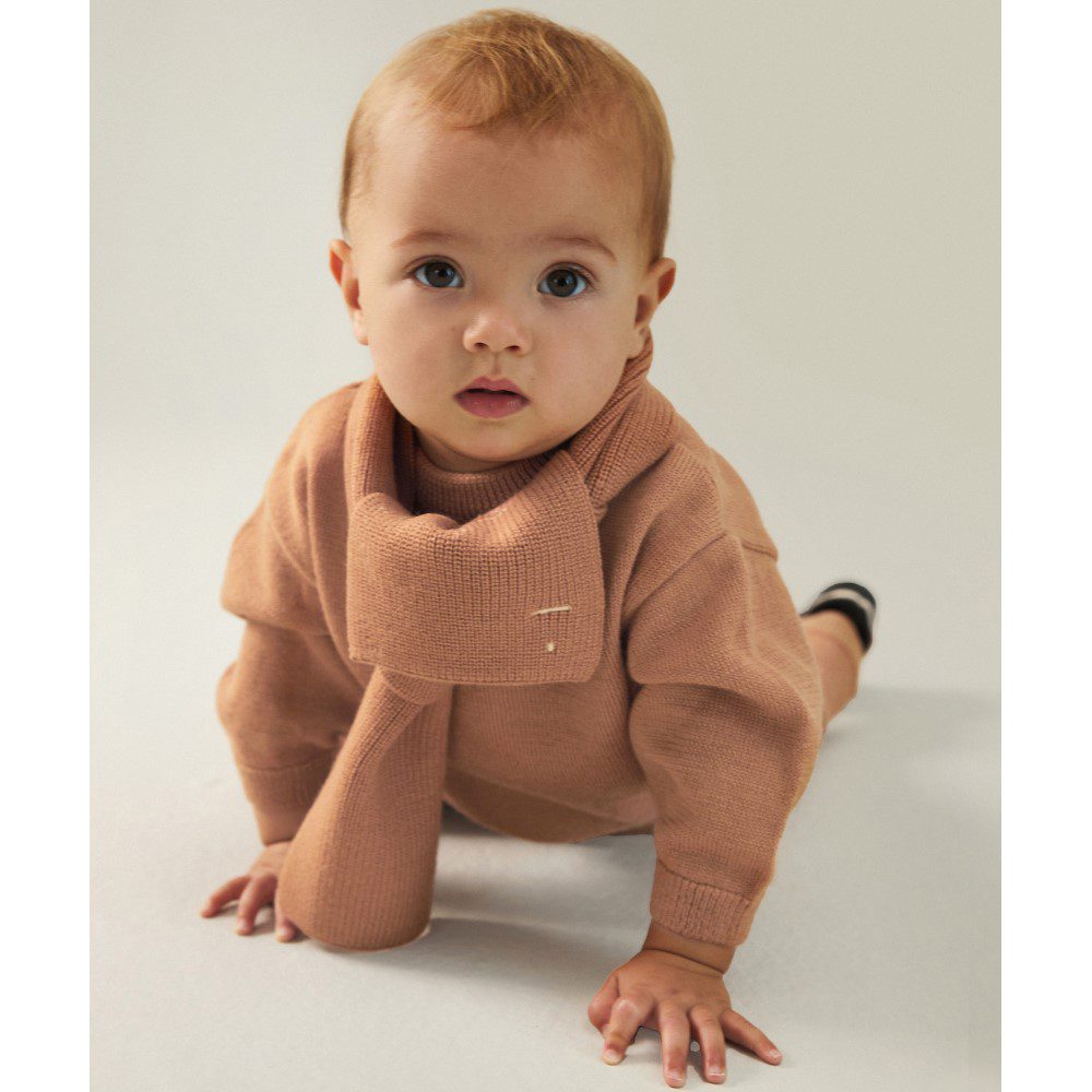 Baby Knitted Scarf | Biscuit