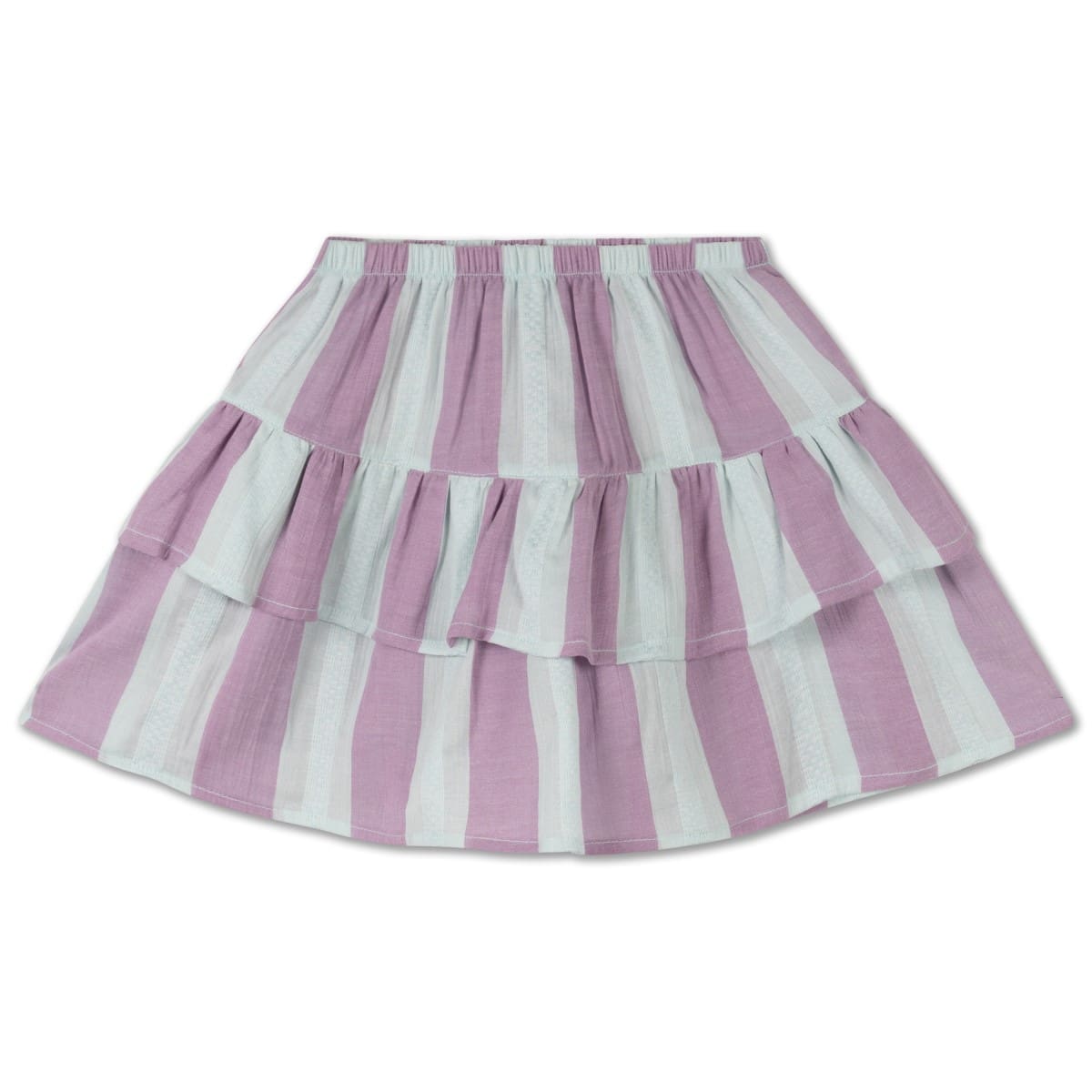 Poet Skirt | Soft Aqua Violet Stripe