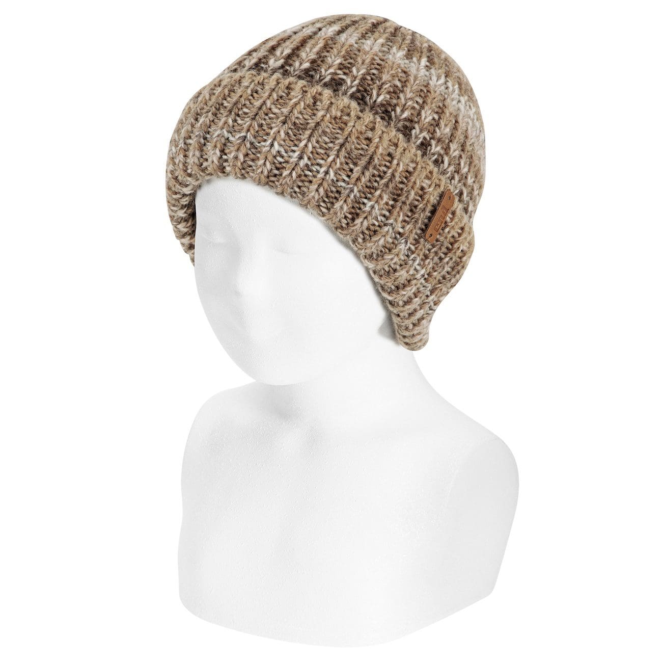 Merino Wool Rib Beanie | Beige Multi 970