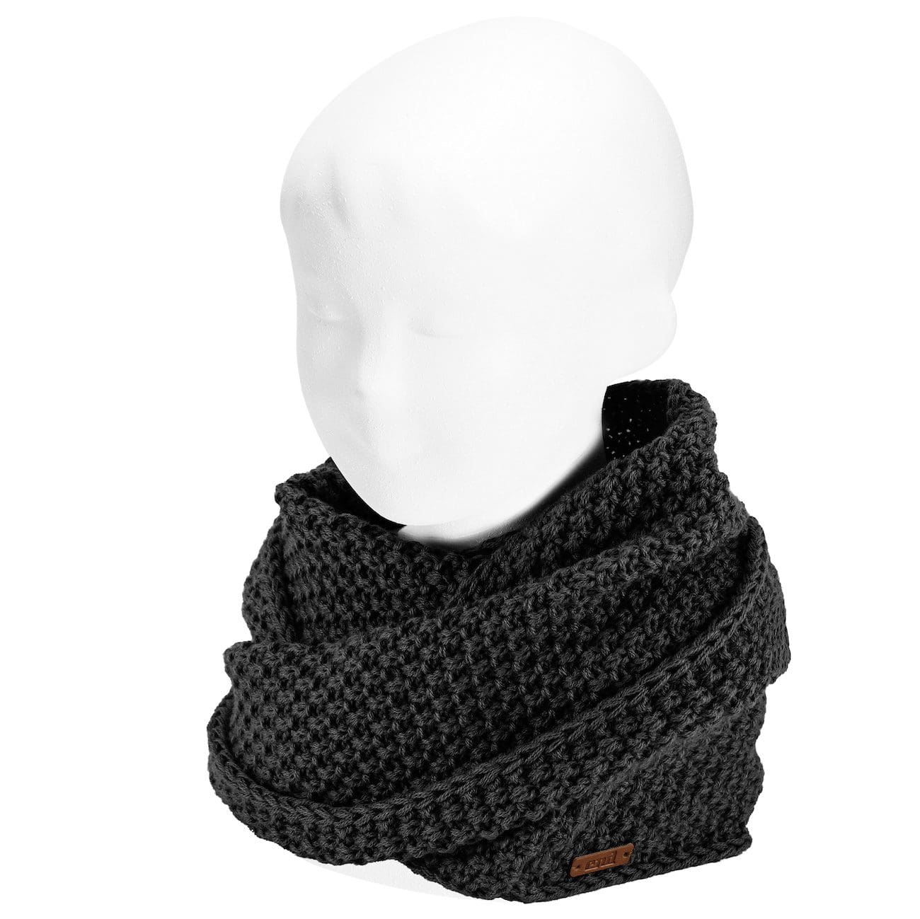 Bulky Sand Stitch Infinity Snood-Scarf | Black 900