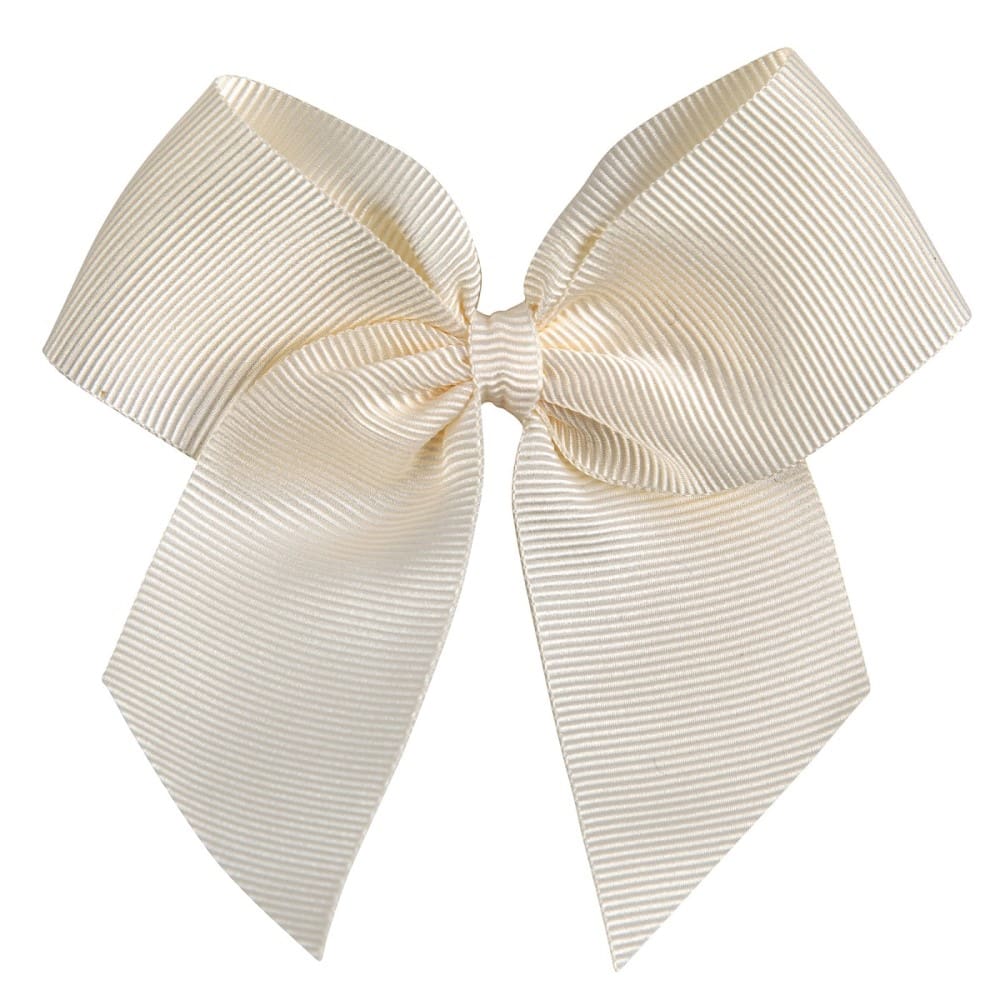Hair Clip W/ Grossgrain Bow | Beige 303