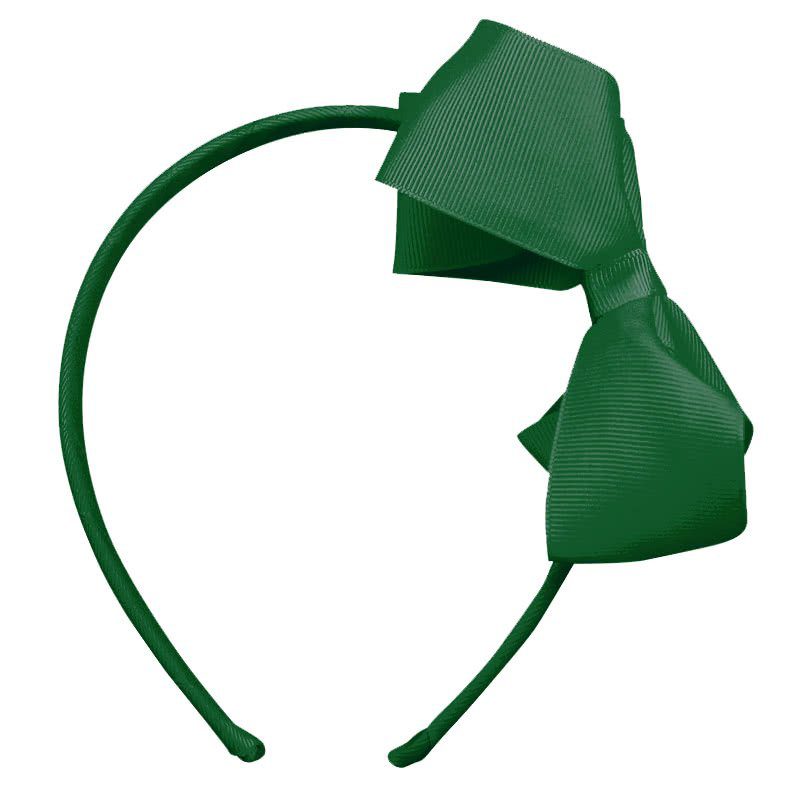 Large Boutique Bow Hairband | Forest Green