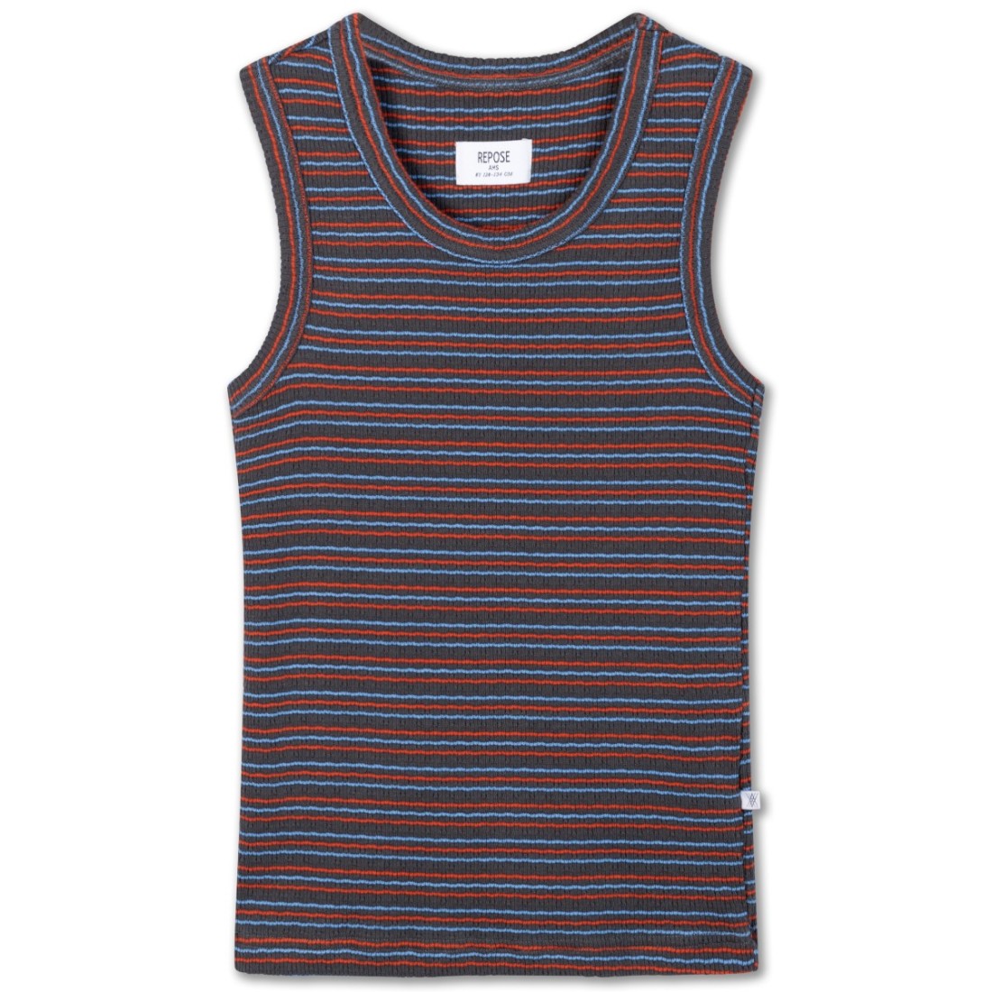 Slim Singlet | Fine Grey Fiesta Sky Stripe
