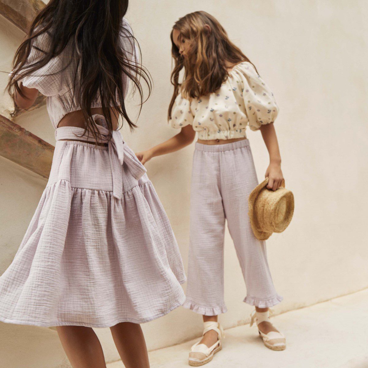 Adeline Muslin Flower Top & Elise Ruffle Pant | Set