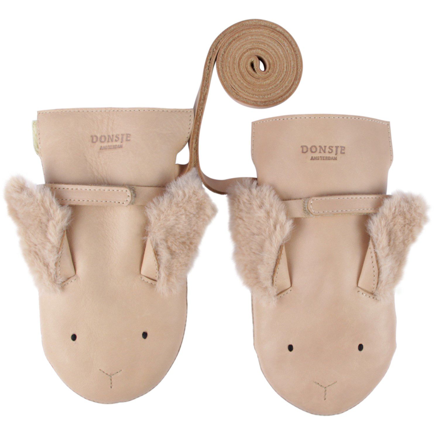 Kapi Exclusive Mittens | Winter Bunny | Light Rust Leather