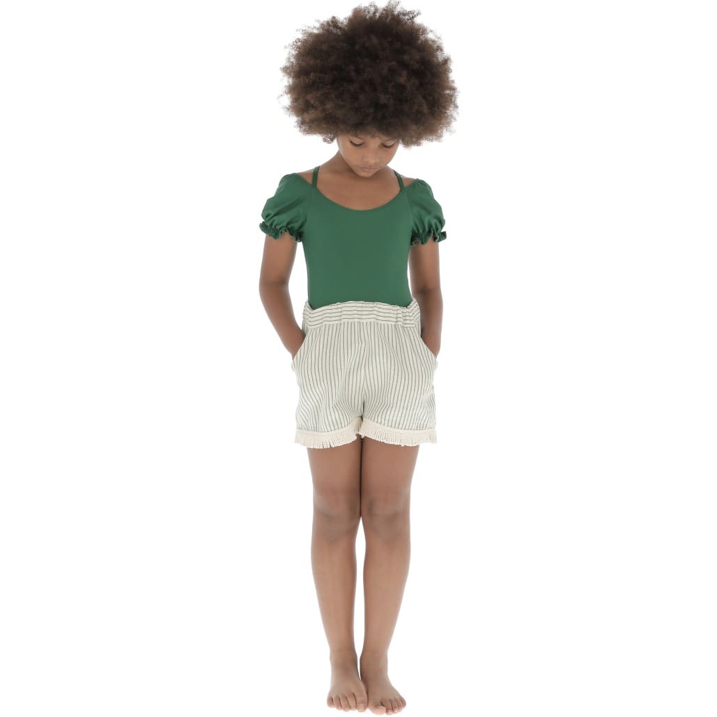 Short Umbrella | Medium Green Stripe