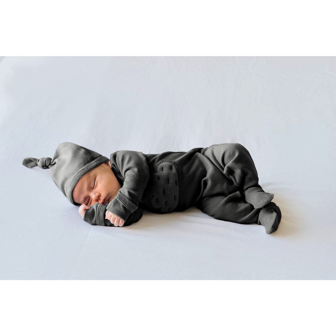 Velveteen Graphic Baby Footie | Gray