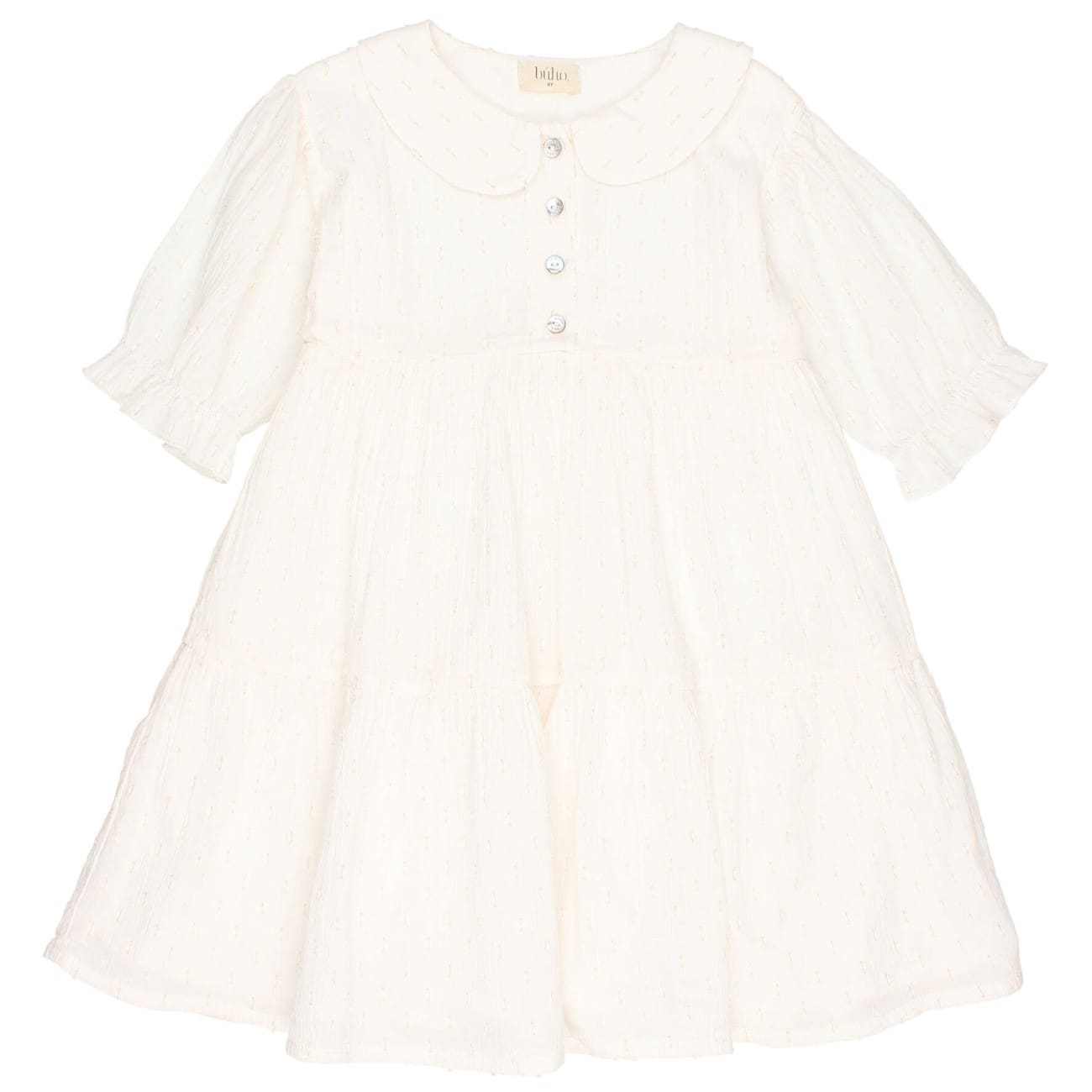 Lurex Plumeti Dress | Talc