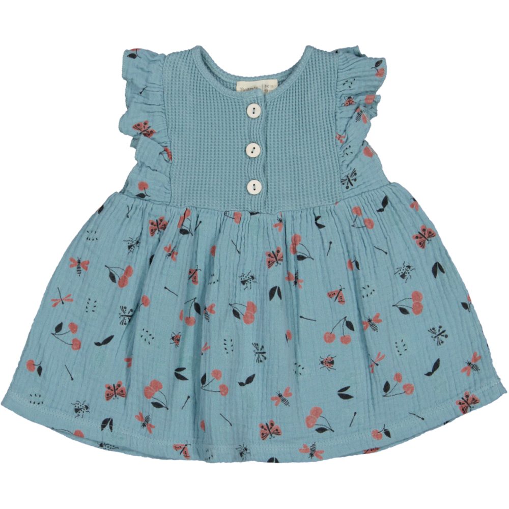 Combi Dress Waffle + Printed Bambula Sea Green