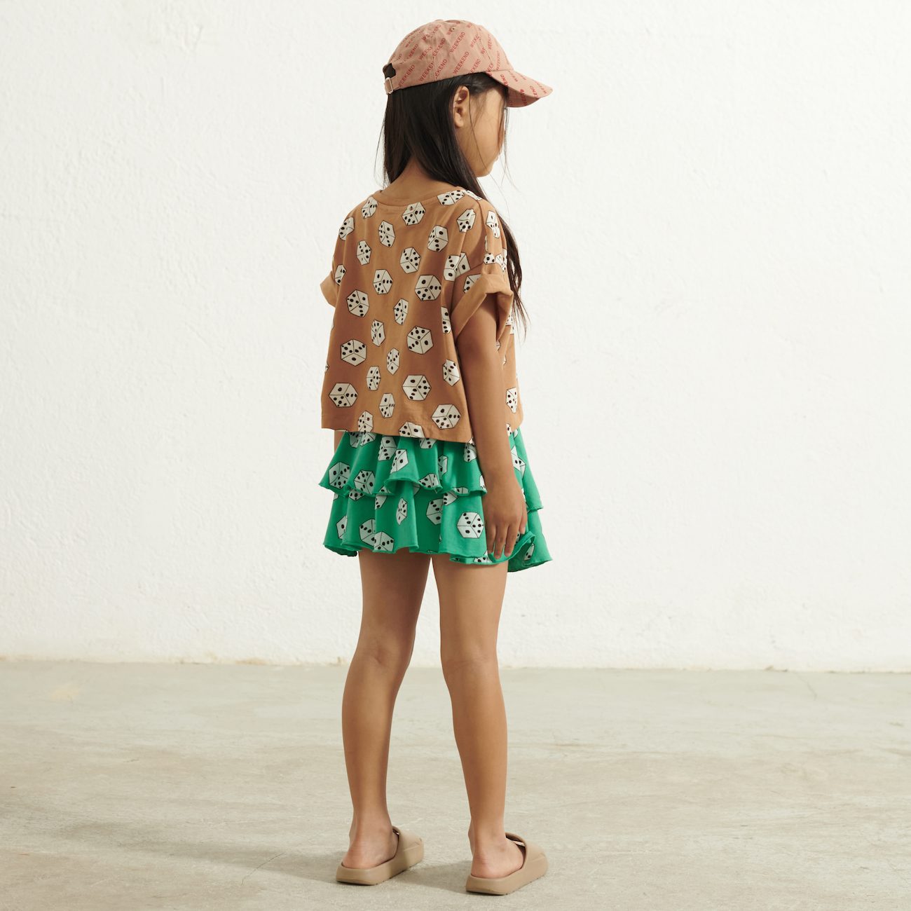 Cubes Crop T-Shirt | Camel