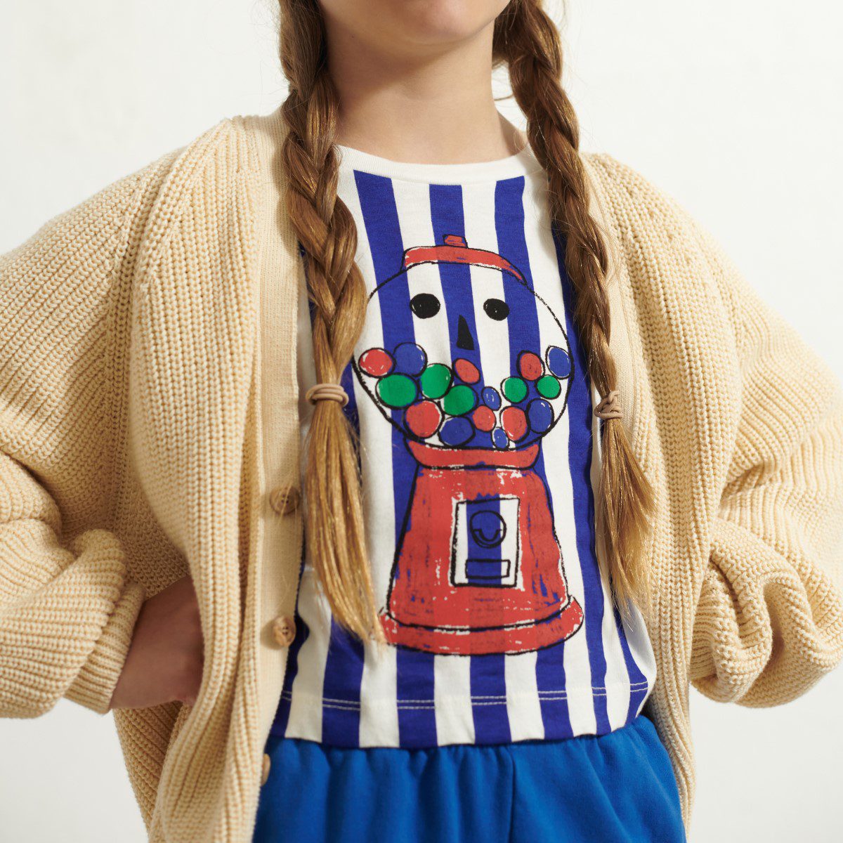 Gum Stripes Crop T-Shirt | White