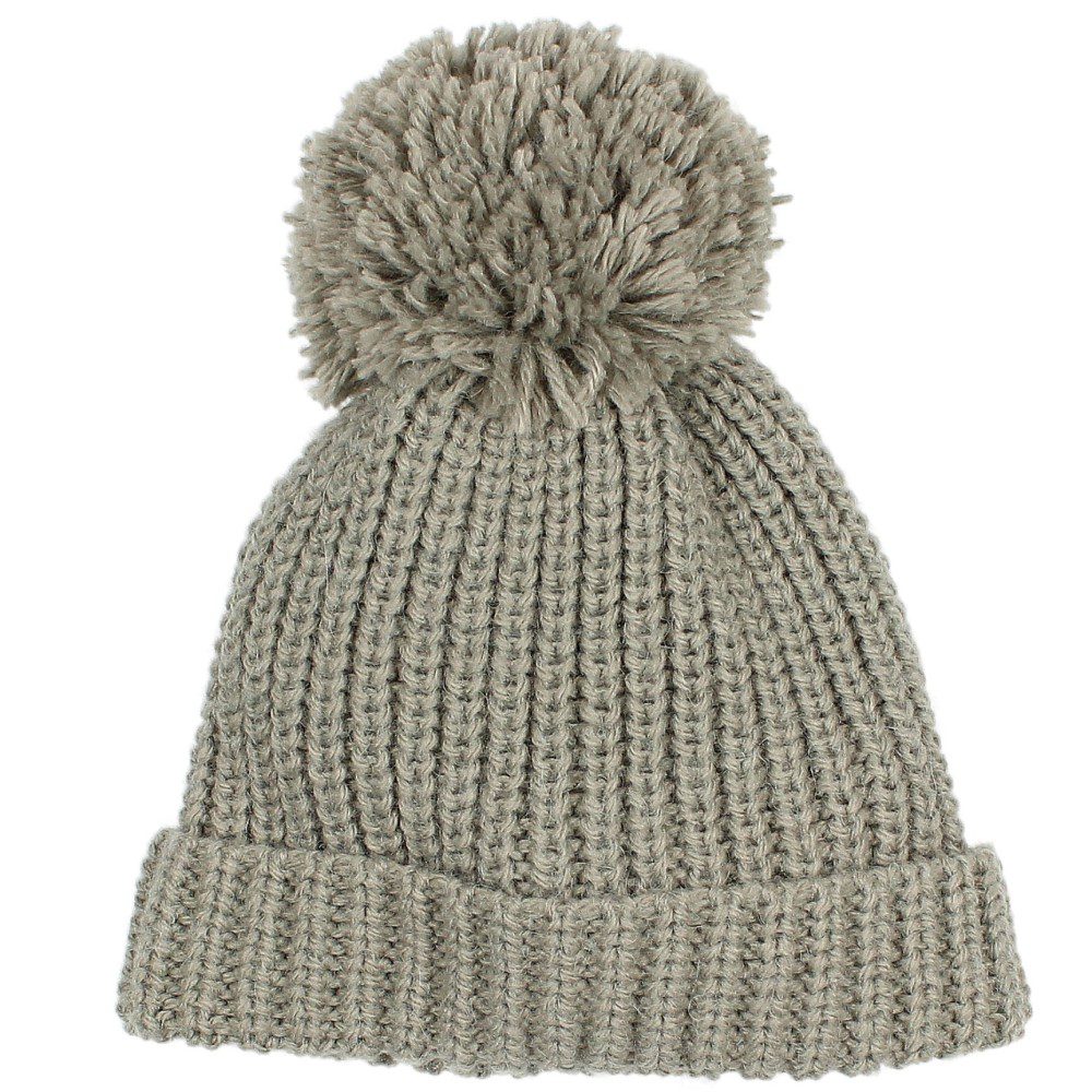 Pom Pom Soft Knit Hat | Eucalyptus