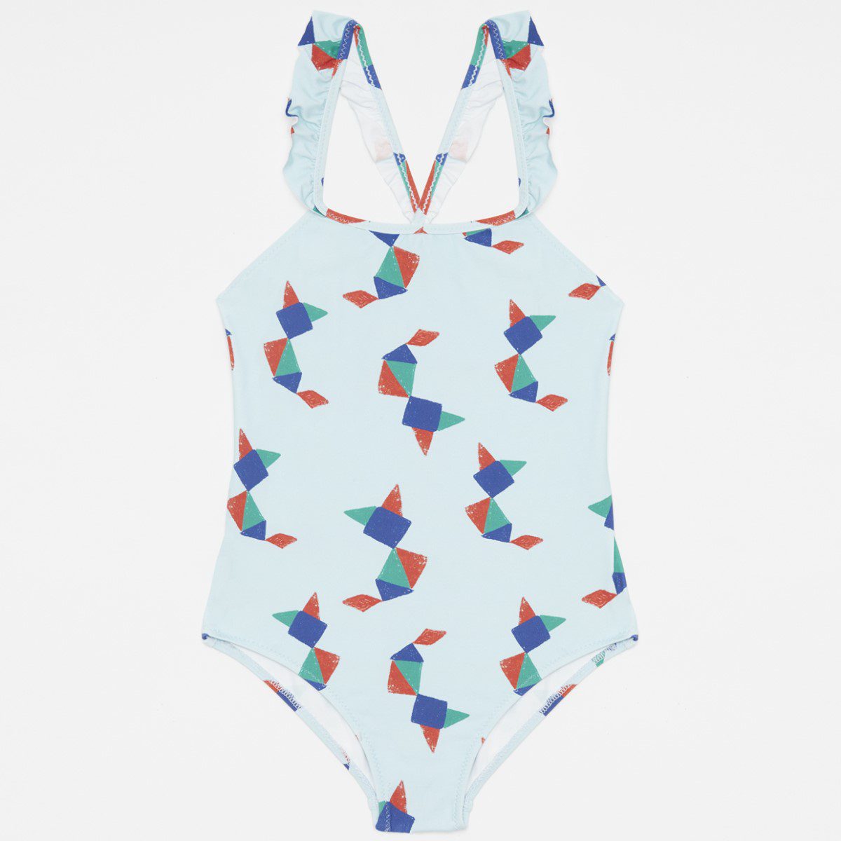 Tangram Swimsuit | Pastel Blue