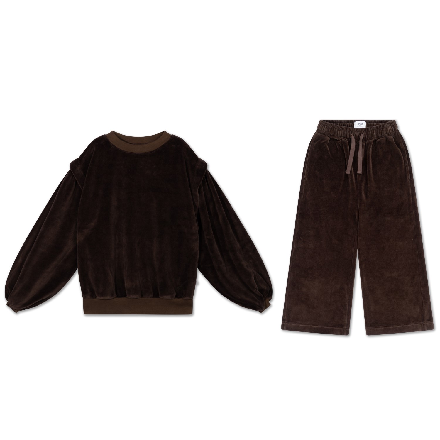 Pretty Sweatshirt & Straight Pants | Coffee Brown