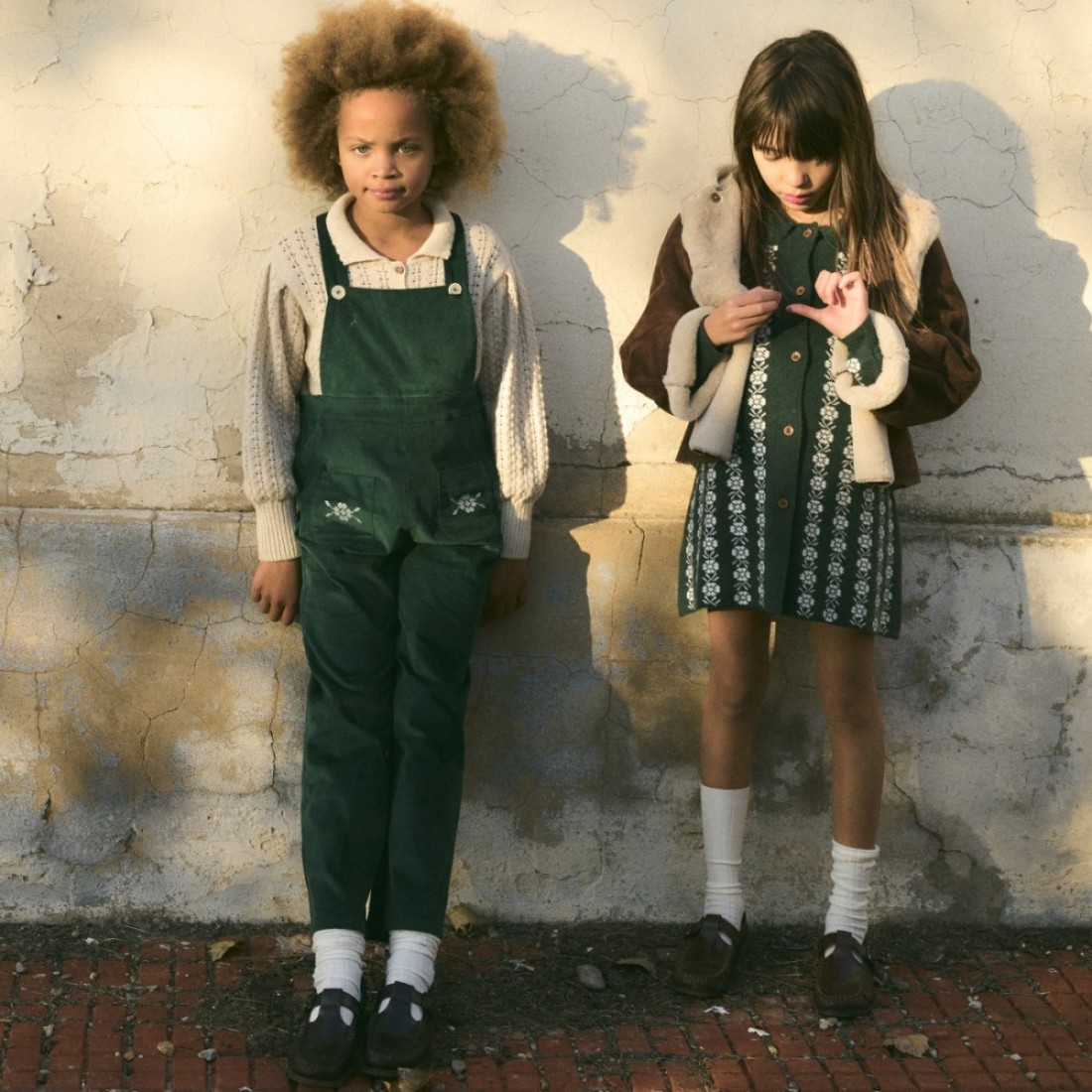 Green Antique Velvet Embroidered Overall