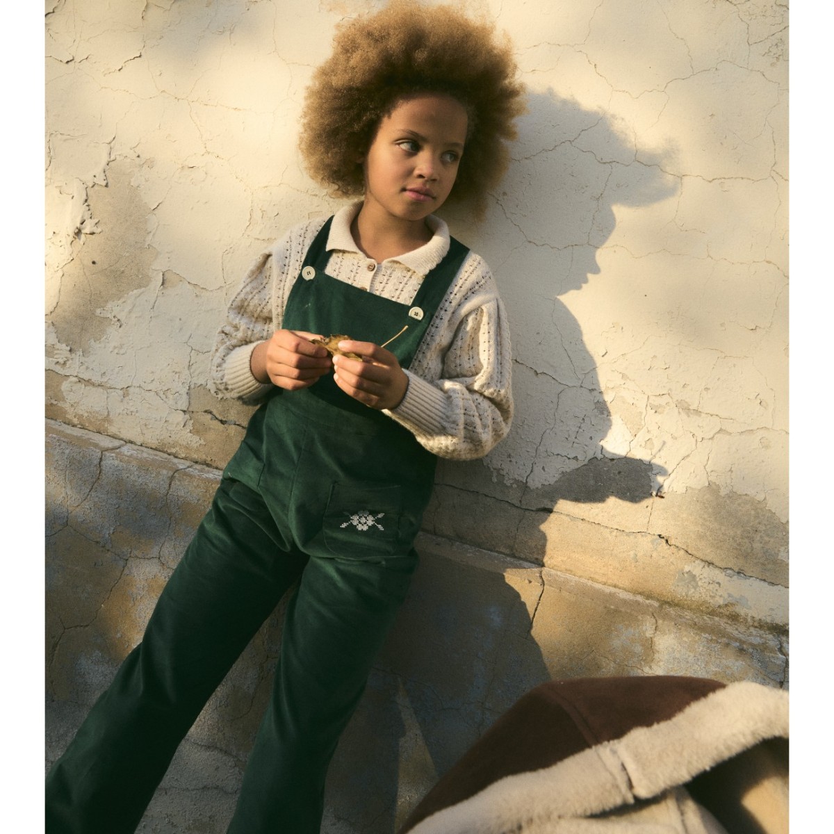 Green Antique Velvet Embroidered Overall