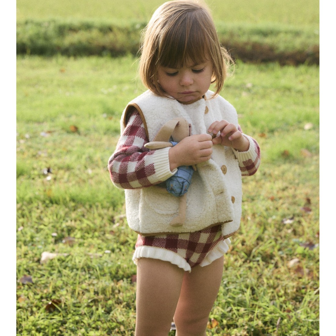 Gingham Russet Biri Knit Sweater Baby