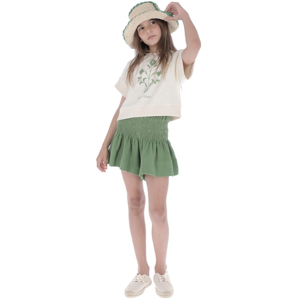 Green Smock Skirt & Tshirt Calendula