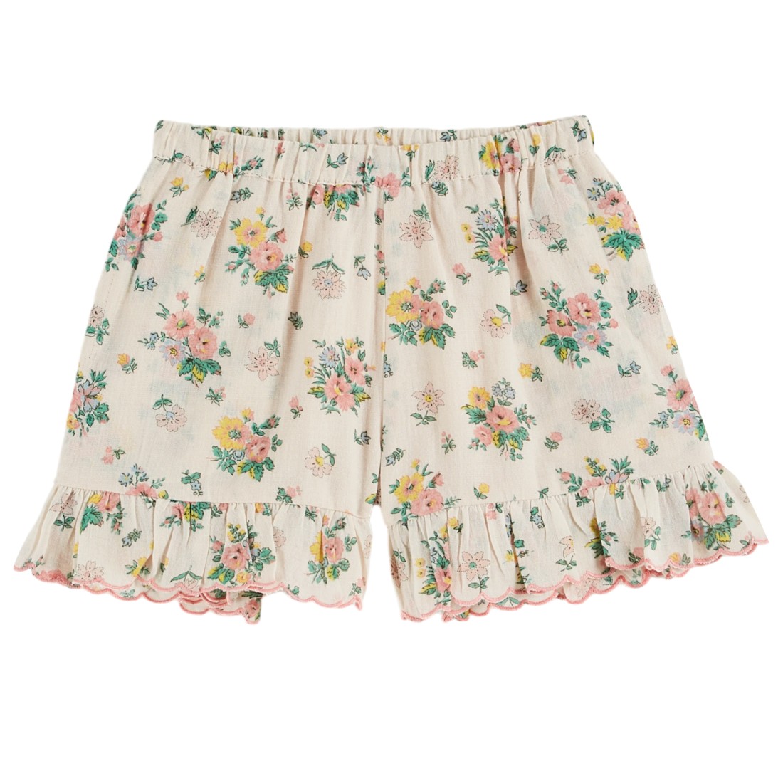 Pink Spring Scalloped Shorts