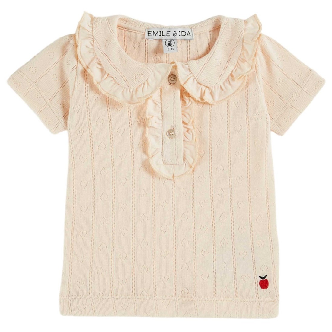 Cream Pointelle Modal Polo