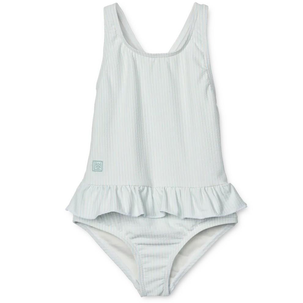 Amara Striped Swimsuit | Pure Sky/Creme De La Creme