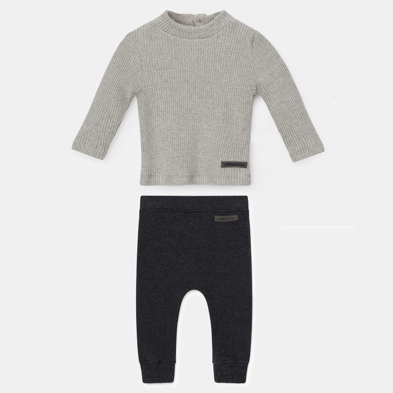 Ames Light Grey Rib Sweater & Runy Dark Grey Knit Pants