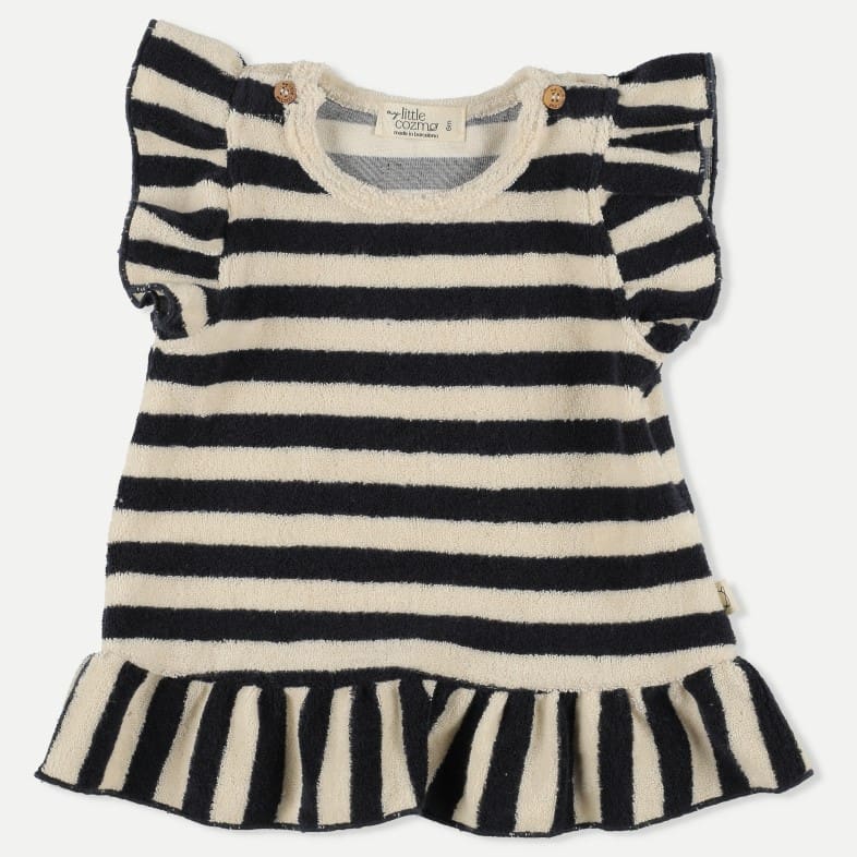 Arleth Toweling Stripes Dress | Navy