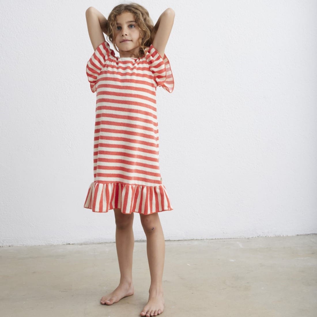 Arleth Toweling Stripes Dress | Red Ruby