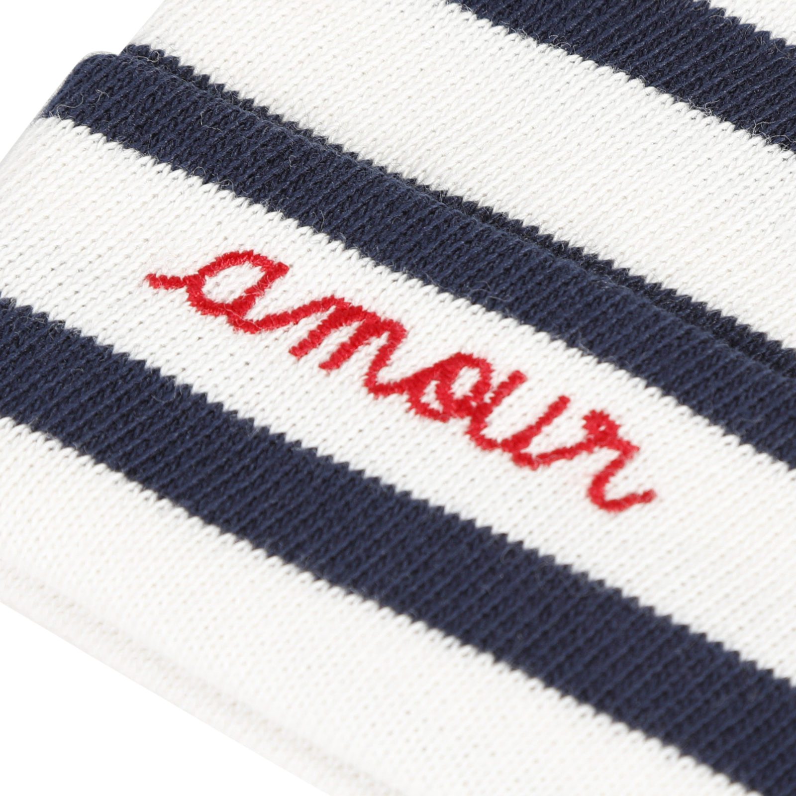 AMOUR Baby Hat | Ivory/Navy