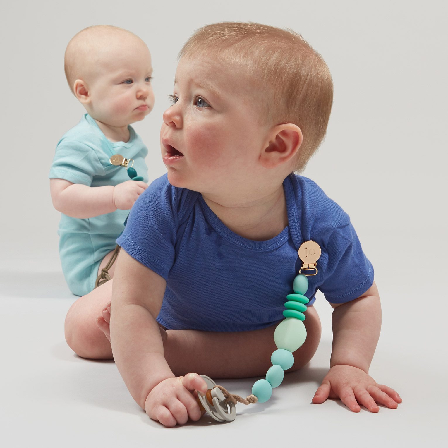 Aqua Pacifier Clip