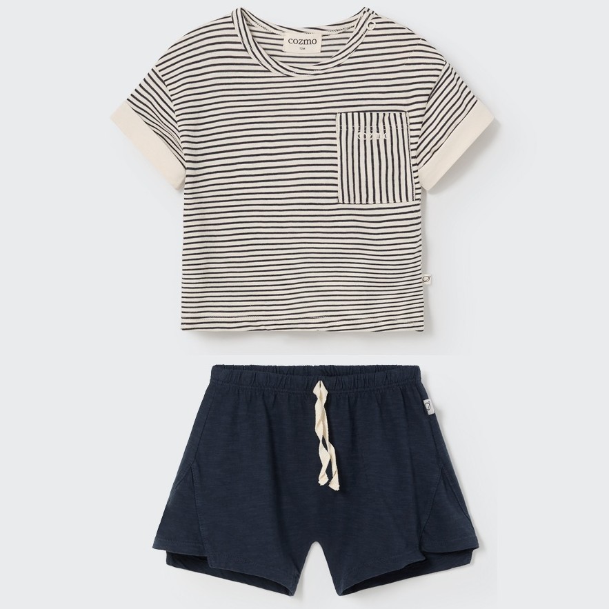 Biel Tshirt & Liam Shorts | Navy Stripes/Navy