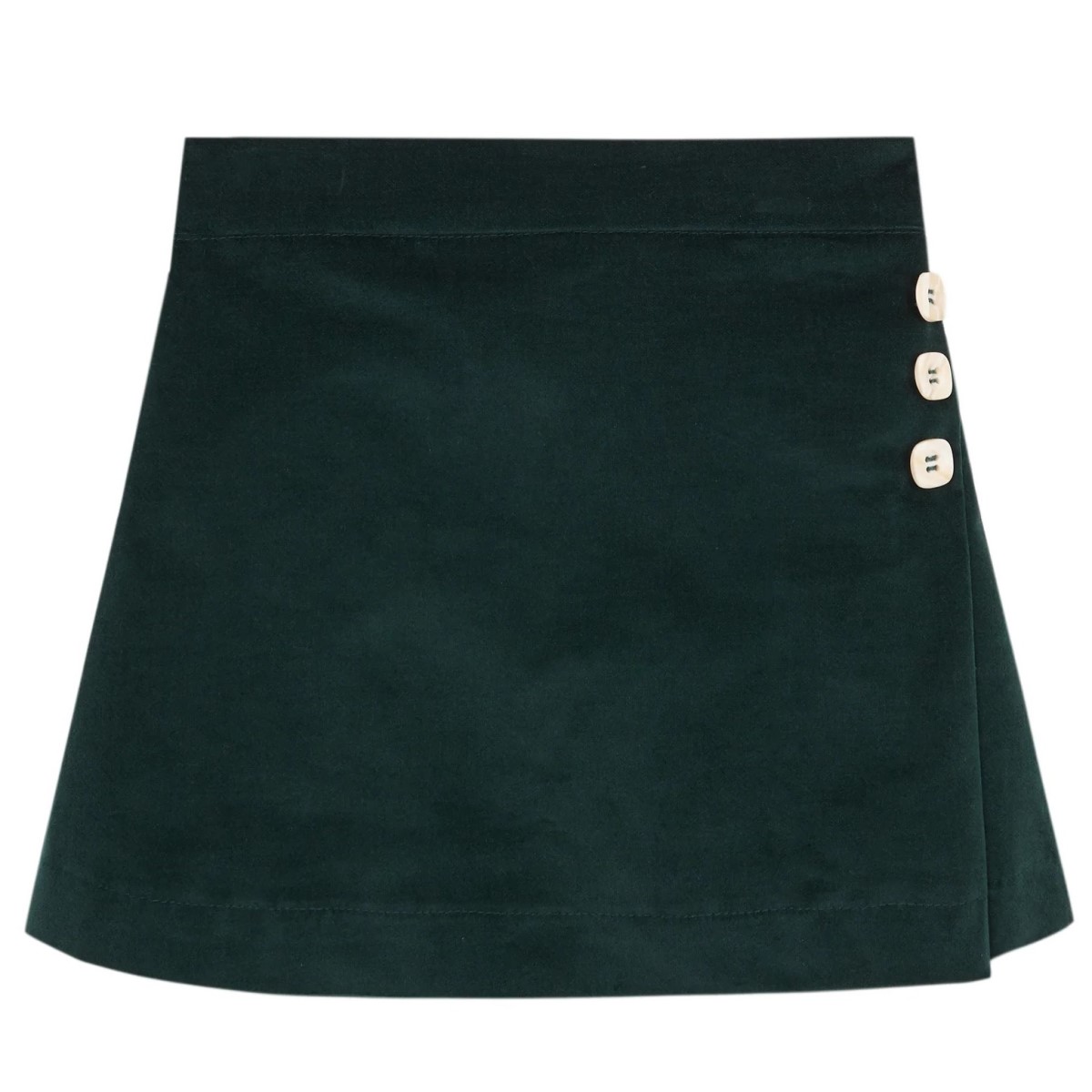 Green Antique Velvet Mini Skirt