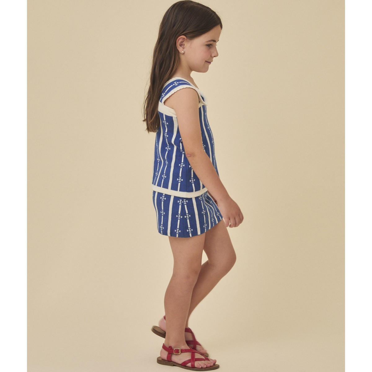 Marine Flower Top & Mini Skirt